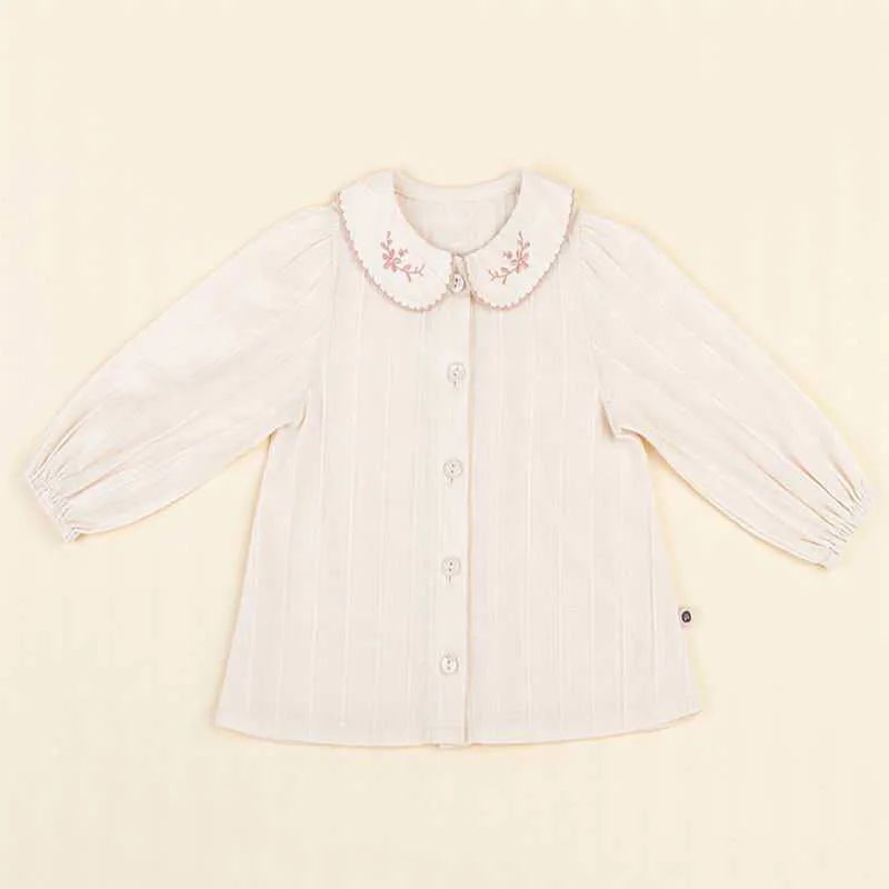女の赤ちゃん服セット女の子刺繍襟長袖シャツ+パンツカイト2個の衣装キッズAW001 210610
