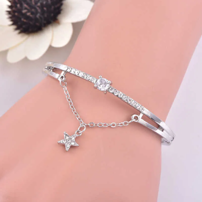 Chenfan Bangles Bijouterie Ze Stali Nierdzewnej Bransoletka Dla Kobiet Biżuteria Metal A Bransoletki Charm Moda Kobiet Bransoletki Prezent Q0719