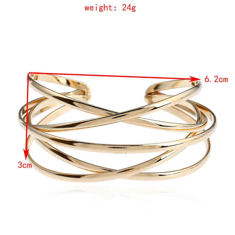 Cuff Bracelets Bangles for Women Gold Rose Gold Silver Color Multicolor Jewelry Female Bohemian Vintage Big Statement Bangle Q0719