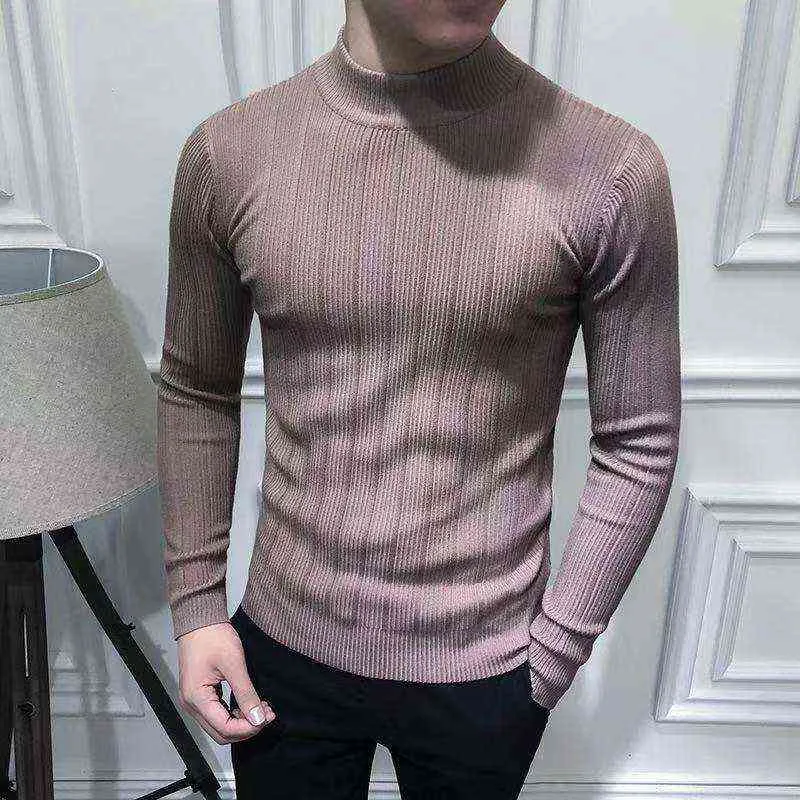 Kore Moda Sonbahar Erkekler Sıradan Vintage Style Sweater Yün Yavurucu Kış Erkekler Sıcak Pamuk Külotu Kazaklar 220114