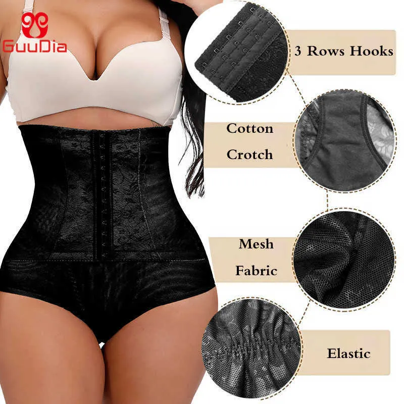 Guudia Women Butt Livlare Shapewear Hi-Waist Hooks Firm Tummy Panty Midja Trainer Body Shaper Seamless Control Panties