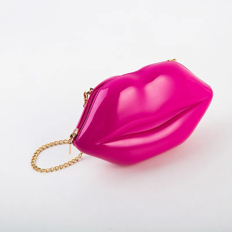 Red Lips Party Sacos de noite Rosa rosa acrílico pérola branca embreagens bolsas de designer Bolsas de corrente para meninas