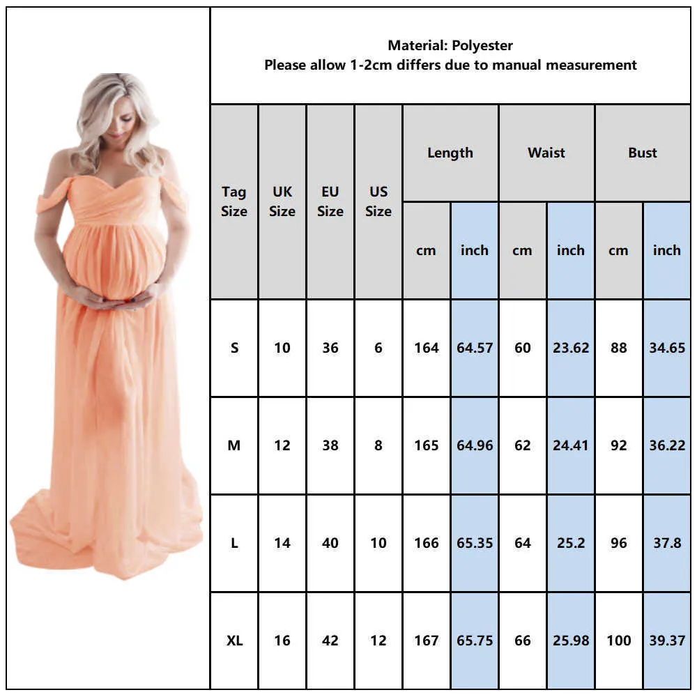 Mutterschaft außerhalb der Schulter Chiffon Kleid Fotografie Spitze Split Front Maxi Kleid für Photoshoot Kleid Baby Dusche Schwangerschafts Kleid D30 Y0924