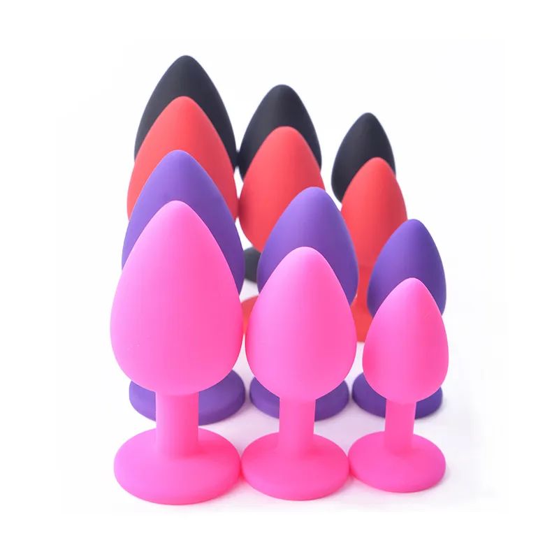 3st Soft Silicone Anal Plug Set för nybörjare Butt Plug Backyard Sex Toy For Män Kvinnor Nöje Massage Sex Tools Erotic Product X4350747