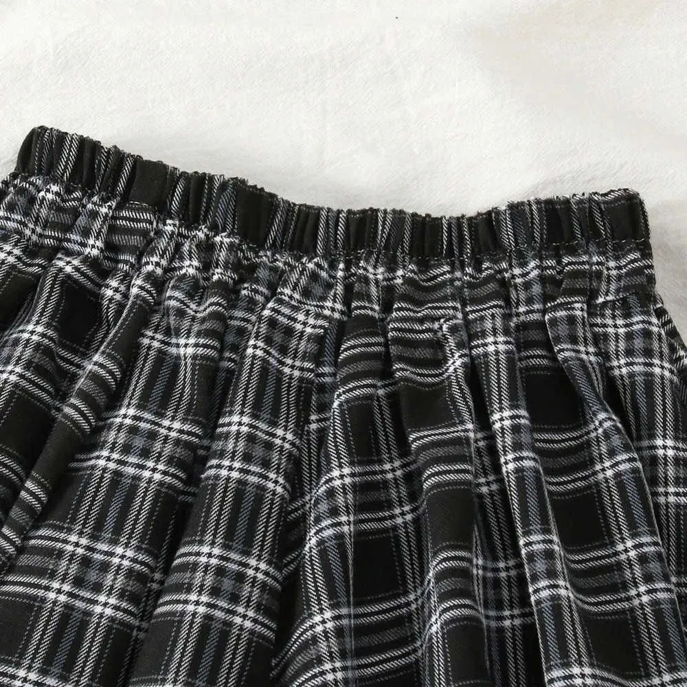 ハイウエストガールズプリーツスカート夏の女性スカート韓国の日本語スタイルのレディーススウィート格子縞のミニスカート学生210619
