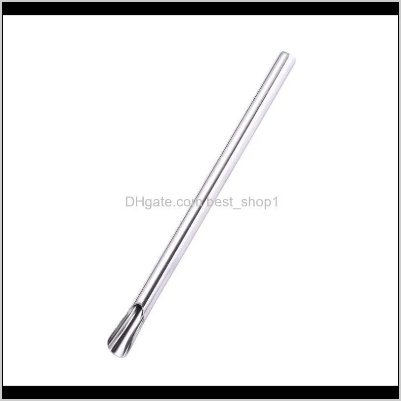 spoon shape straw reusable 304 stainless steel drinking straw metal straw for smoothies tapioca pearls milk bubble tea owe1992