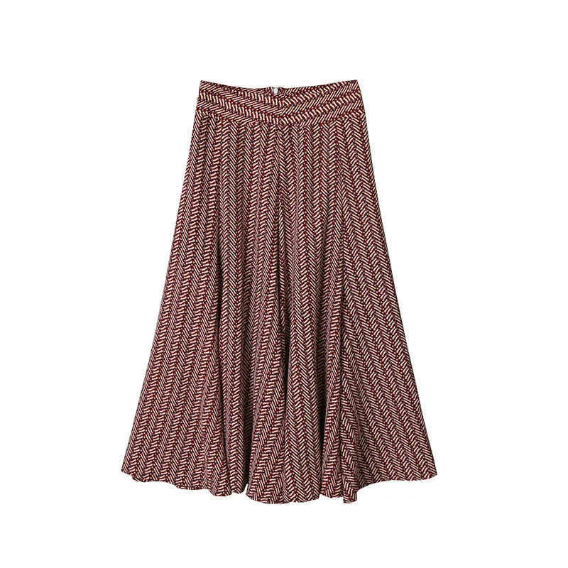 Falda plisada con estampado elegante Faldas largas de verano para mujer Floral A-line Longue Maxi Jupes Pour Les Femmes Faldas de gasa a media pierna 210619