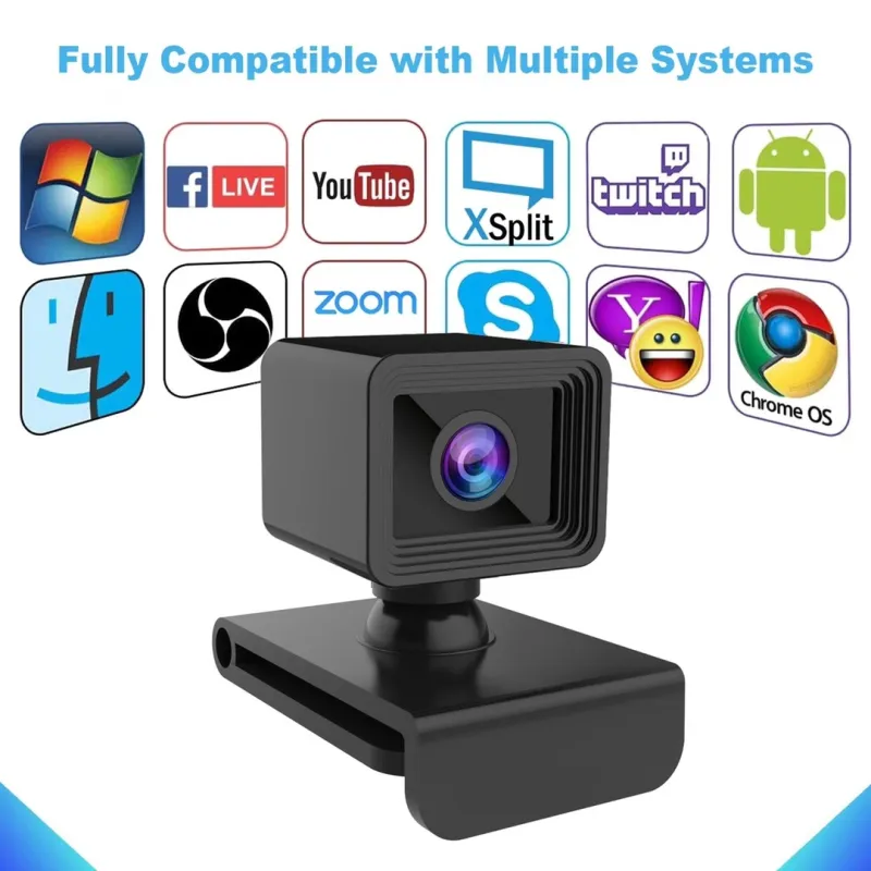 cam 1080P Full HD Camera Built-in Microphone Adjustable USB Plug Web Cam Computer PC Laptop Desktop