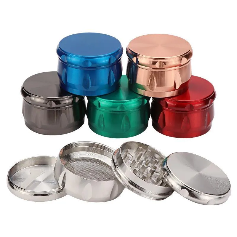 Other smoking Top Quality 60mm Newest Metal Herb Smoking Grinder Spice Tobacco Grinders Premium Drum Shape Aluminum Alloy Hand Muller