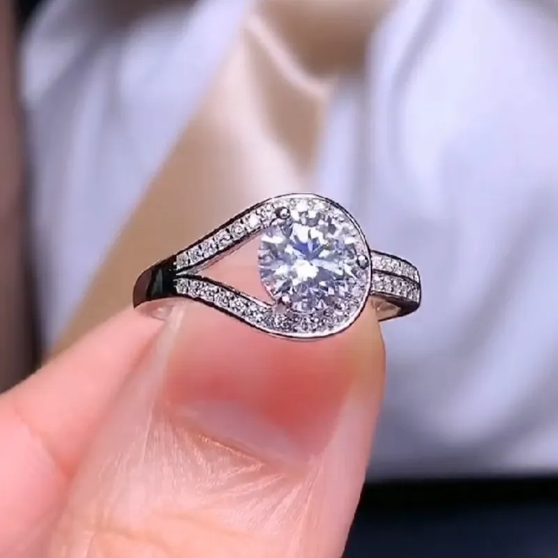 Bijoux de fiançailles en moissanite crépitante pour femmes, bague en argent 2021 pour mariage, cadeau d'anniversaire, d'amour, 925