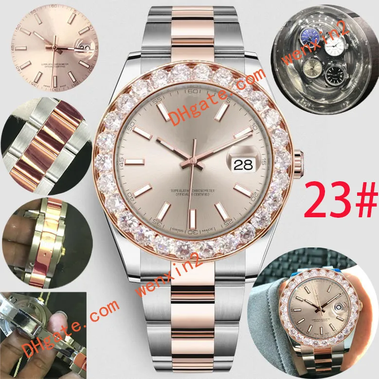 Waterdichte enorme Mens Diamond Horloge Nummers Mechanica Automatische 43mm Hoge Kwaliteit Roestvrijstalen Zwemmen Sportstijl Klassieke Gouden Horloges