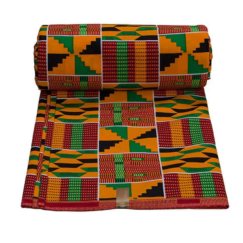Doux Classique Ankara Africain Imprime Kente Tissu Véritable Cire Pagne 100% Coton Top Afrique Matériel De Couture Pour Robe Afrique Patchwork 210702