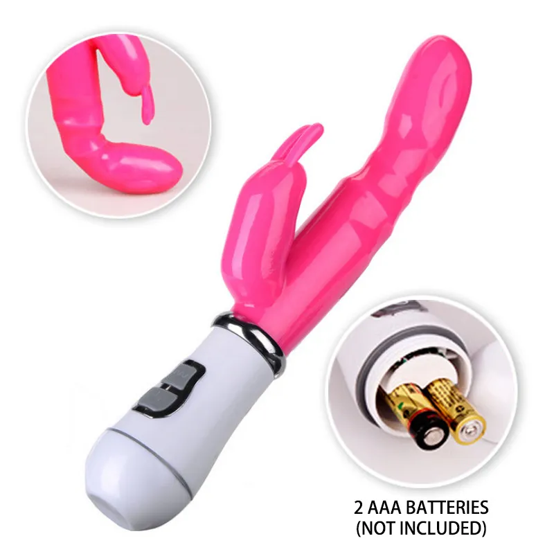 G-spot Double gode vibrateur lapin étanche adulte masseur Vaginal jouets sexuels pour les femmes Masturbation236c