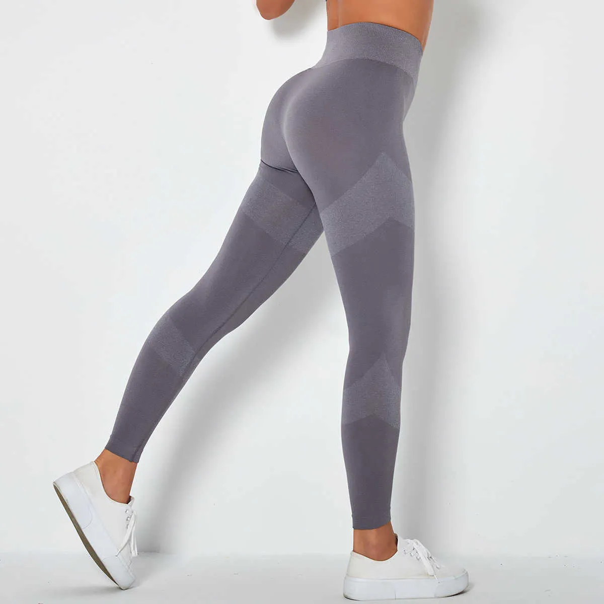 Leggings sans couture taille haute pour femmes entraînement gym legging push up super extensible fitness pantalon de jogging 211108