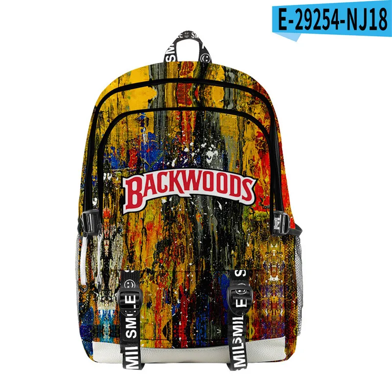 13 Styles Backwoods Cigar 3D Ink Painting Zaino uomo Ragazzi Laptop 2 cinghie Borsa da viaggio Borse a spalla scuola6455177