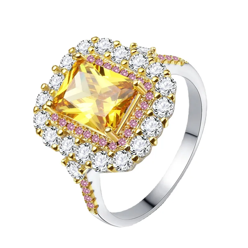 Oevas 100% 925 Sterling Silver Sparkling Bröllop Ringar för Kvinnor Party High Carbon Diamond Fine Smycken Gift