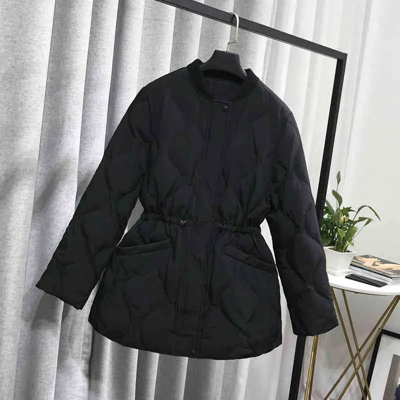 Kobiety Baseball Uniform Down Parkas Winter Casual Zipper Slim Black White Jacket Kobieta Stojak Kołnierz Bombowiec Znaki 210423