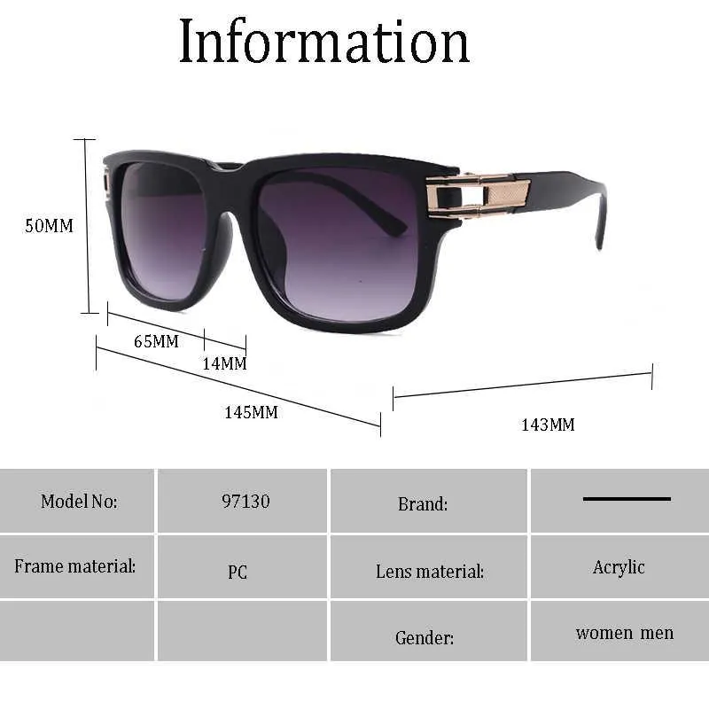 النظارات الشمسية تصميم الموضة الكلاسيكية Grandmaster Four Style Retro Bradient Lens Men Vintage Sun Glasses Oculos 6626245W