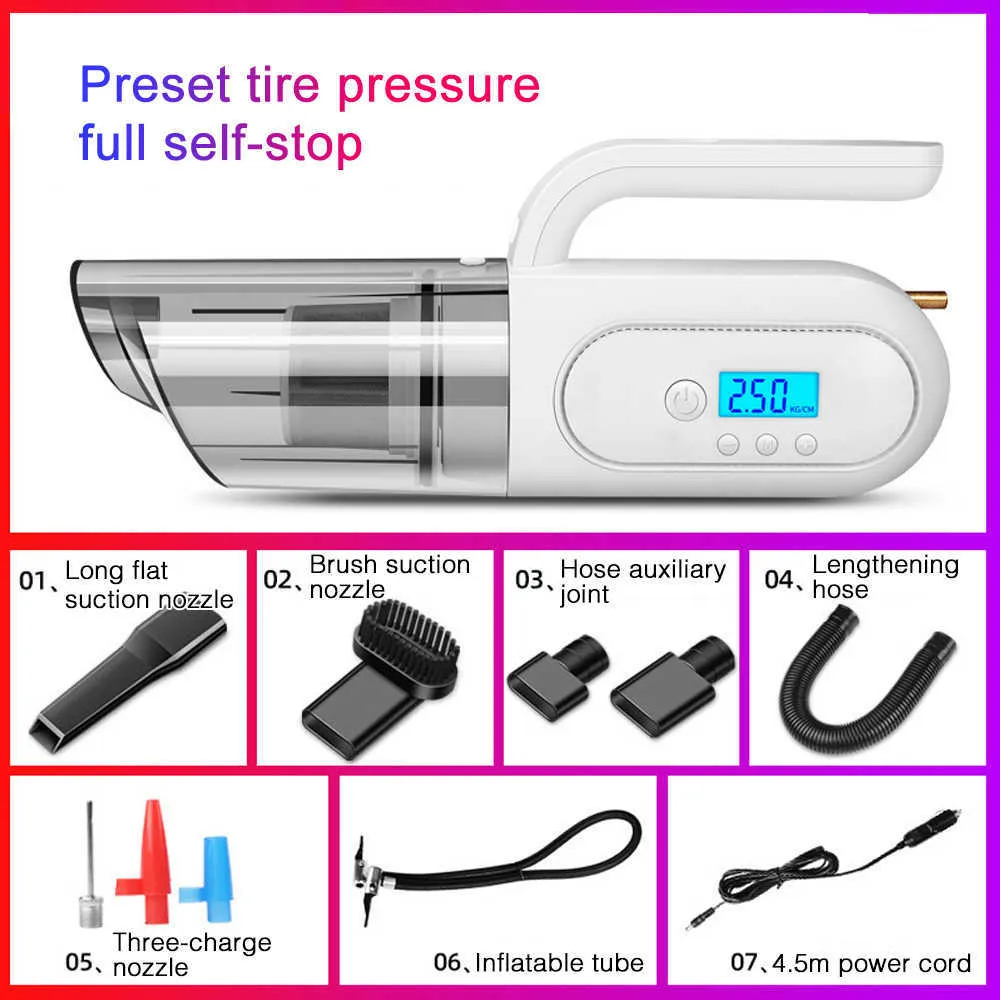 Car Electric air pump tyre inflators Hand-Held Vacuum Cleaner Air Pump Automatic Portable 25000Pa