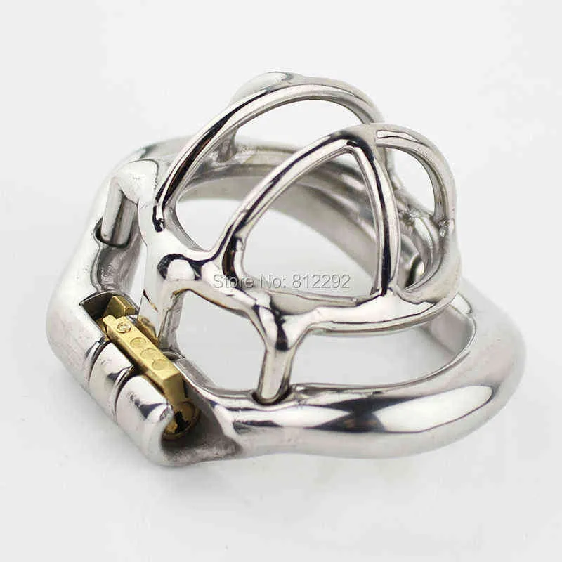 Cockrings New Super Small Male Chastity Cage Cintura in acciaio inossidabile Penis Lock con 4 dimensioni Arc Base Ring Sex Toys 1123