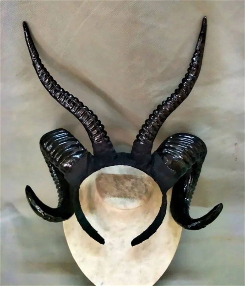 Costume Accessories Handmade Witch Gothic Lolita Sheep Horn Headband Hairband Accessory Cosplay Halloween Headwear Prop