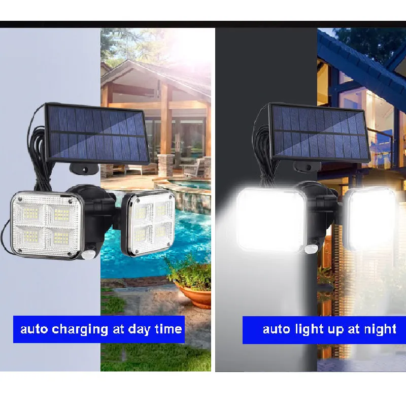 LED Solar Lamp Outdoor Waterproof Wall Lights Spotlights Motion Sensor Street Lamp for Garden Yard