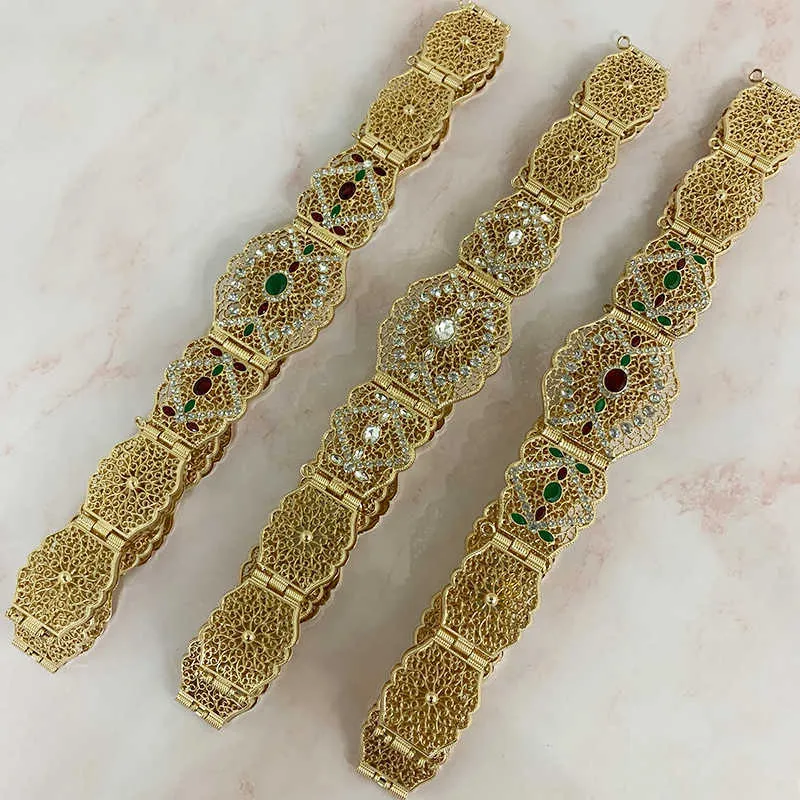 Ceinture de petite taille de Style marocain délicat avec incrustation de strass en diamant pour dames taille corps ventre chaîne longueur réglable