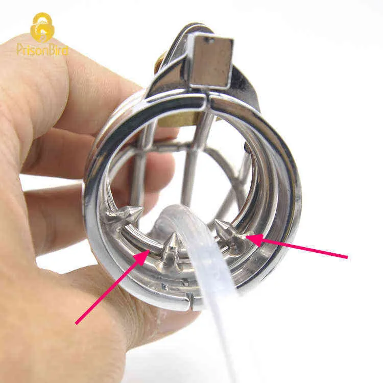 NXYCockrings CASTO UCCELLO Maschio Metallo Dispositivo di Castità In Acciaio Inox Gabbia Del Pene Cintura Con Anello Giocattoli Adulti Del Sesso BDSM A311 1124