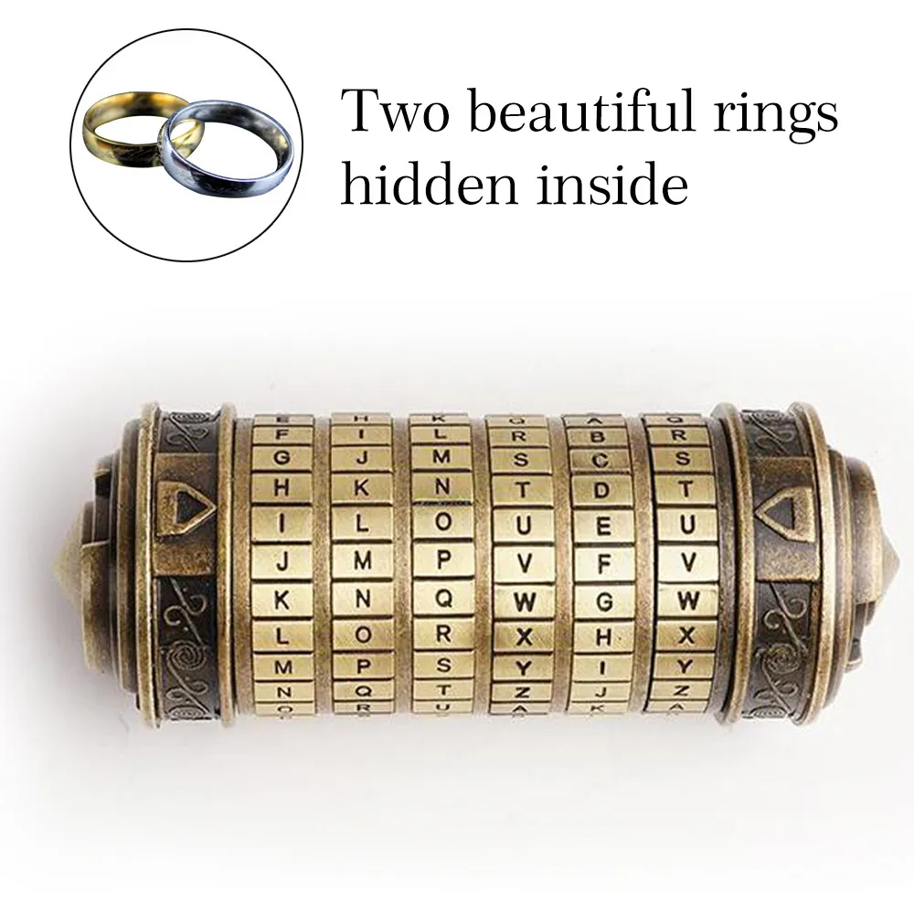 Da Vinci jouets éducatifs métal cryptoex métal cryptex serrures idées cadeaux code serrure da vinci pour épouser amant évasion props256V