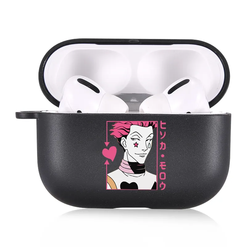 Caçador x 3 hxh anime hitoka morow goncase fone de ouvido capa para maçã airpods pro 2 1 3 acessórios de proteção negra 3296291