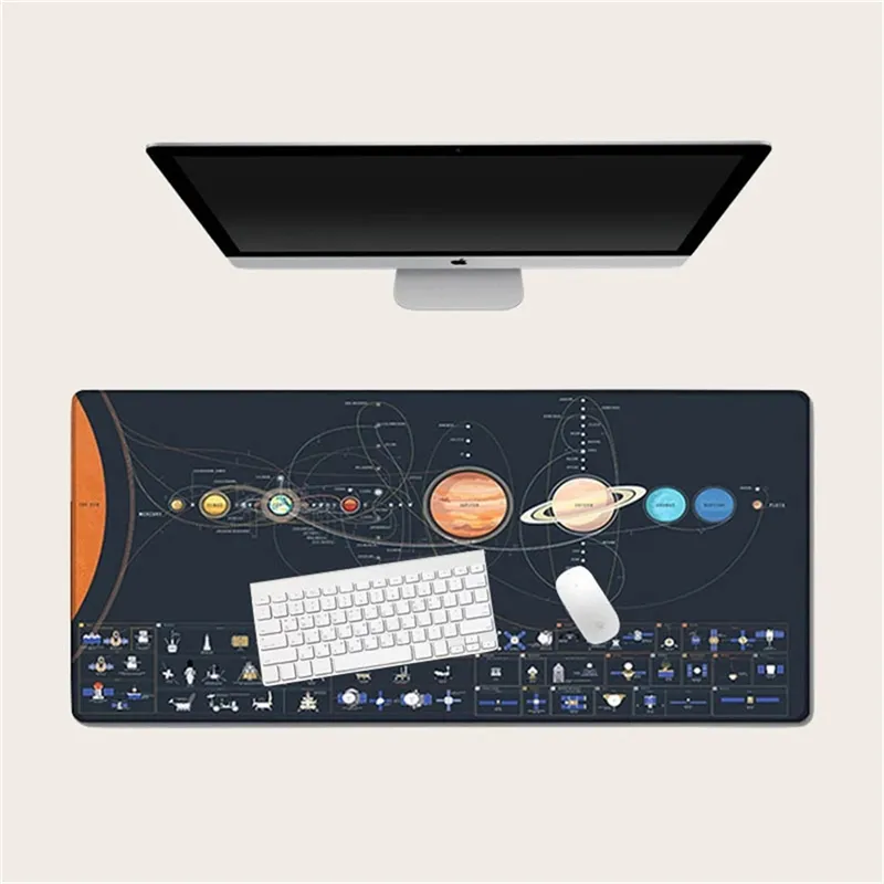 Mrosaa bureau ordinateur Table clavier grand tapis de souris système solaire coussin en caoutchouc bureau antidérapant Gamer tapis de souris tapis