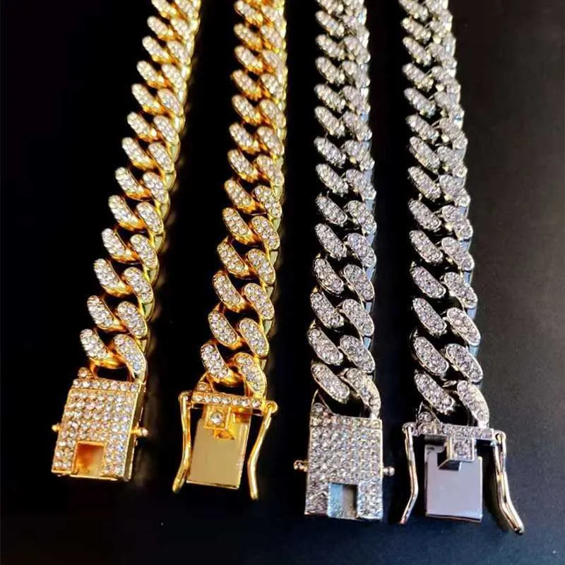 1 Hip Hop Męski naszyjnik z łańcuchem lodowym i flash, biżuteria mody, CZ Stone, 13mm q0809