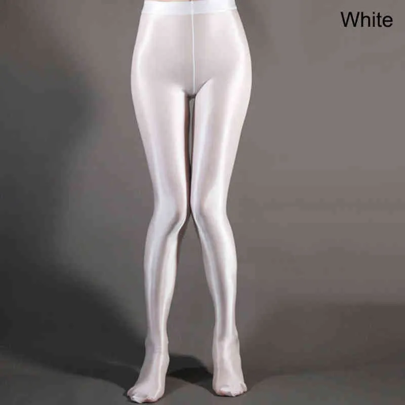 Hög spandex solida kvinnor leggings sömlösa midja transparent kvinnliga leggins vita svarta sexiga byxor dansar för tjejer 211215