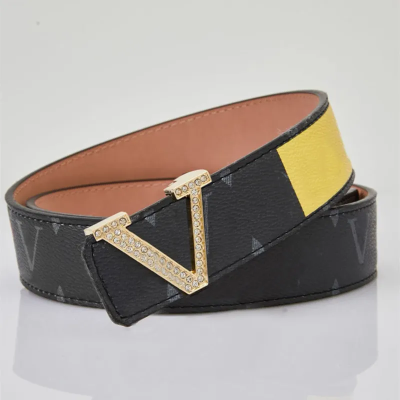 Cinturón de diseñador clásico a la moda para hombre y mujer, cinturones de lujo, cinturones para mujer, hebilla informal de oro y plata con diamantes, letras lisas Buck228x