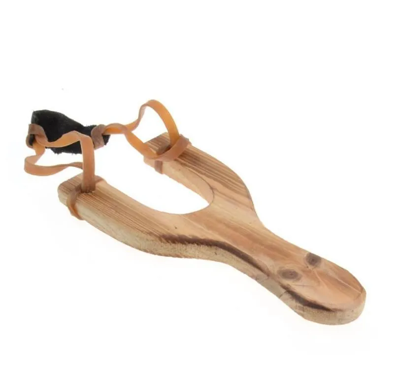 Fidget Toys Wooden Material Slingshot Rubber String Fun Traditional Kids Outdoors Catapult Interesting Hunting Props Toys sxjun7