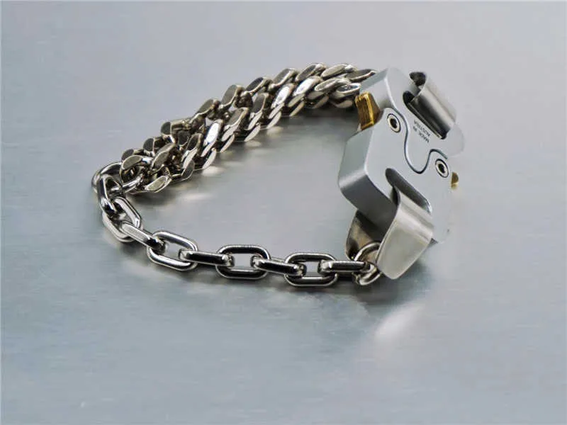 Hero Chain Alyx Schnalle Armband Männer Frauen Hohe Qualität 1017 Alyx 9sm Durchbrochene Buchstaben Edelstahl Kette Q0622294S