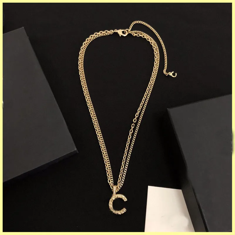 Women Designer Necklace Jewelry Fashion C Brand Designers Necklaces Gold Necklace Womens Mens Chain Link Diamond Ornaments Set 210210I