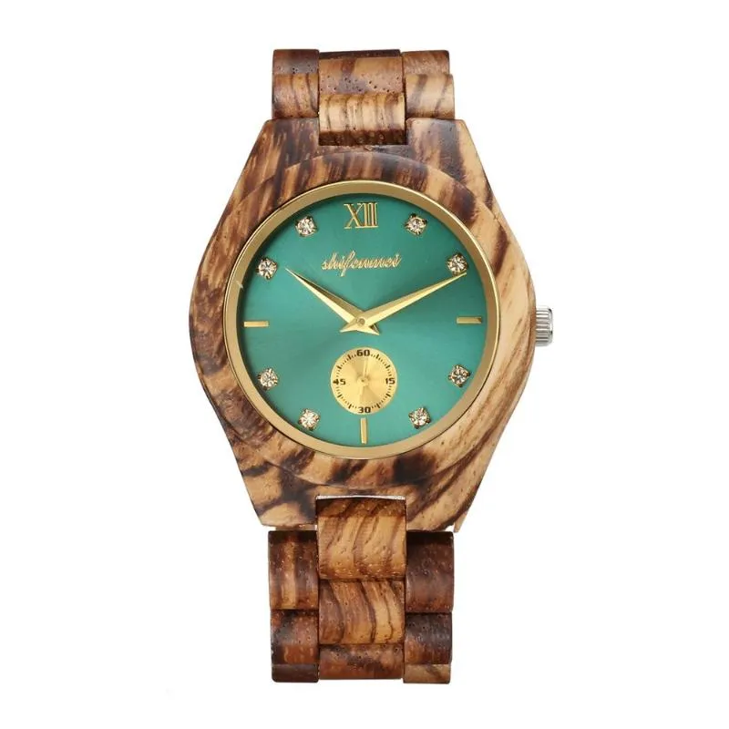腕時計shifenmei監視女性ファッションウォッチ2021ウッドクォーツウィストウォッチ木製ブレスレット時計zegarek damski237v