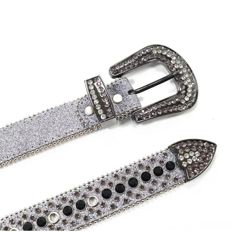 Belts Cowgirl Cowboy Crystal Rhinestones Fashion Luxury Strap Diamond Studded Belt For Women Men Wide Buckle Jeans2382