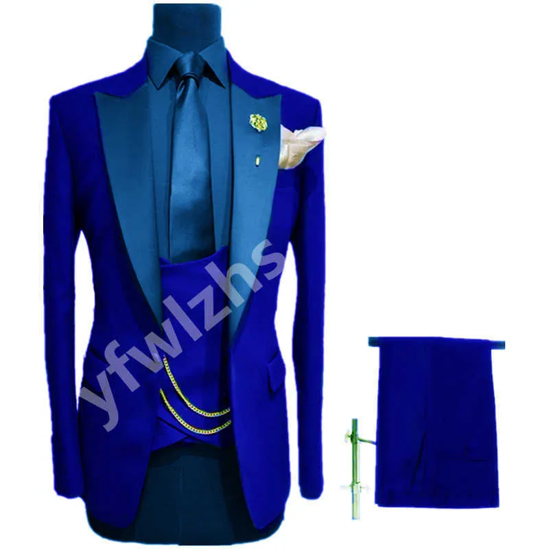 Новое поступление на одну кнопку Groomsmen пик отворота жениха смокинги мужские костюмы свадебные / выпускные Best Blazer куртка + брюки + жилет + галстук C111 x0909