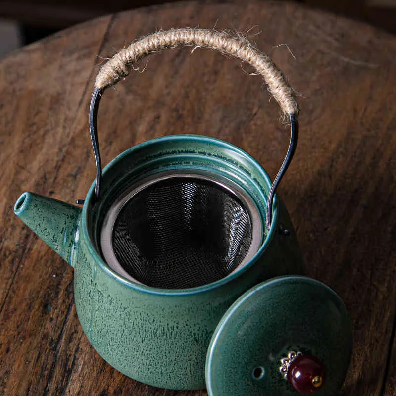 Керамический чайник с балками, большой матовый черный керамический полноцветный чайный сервиз с ворсом цветов кунг-фу, один горшок с фильтром Screen248E