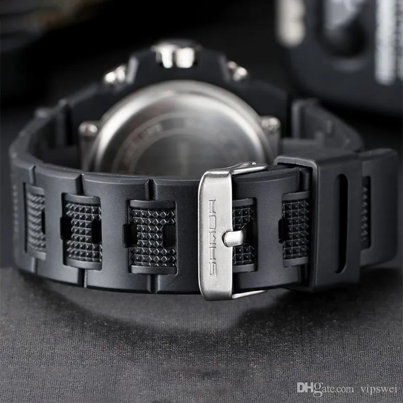 Mężczyznowy funkcjonalne alpinistyczne zegarki sportowe Wodoodporne męskie forma gumowego paska zegarek LEDWatch LED ZON320Z