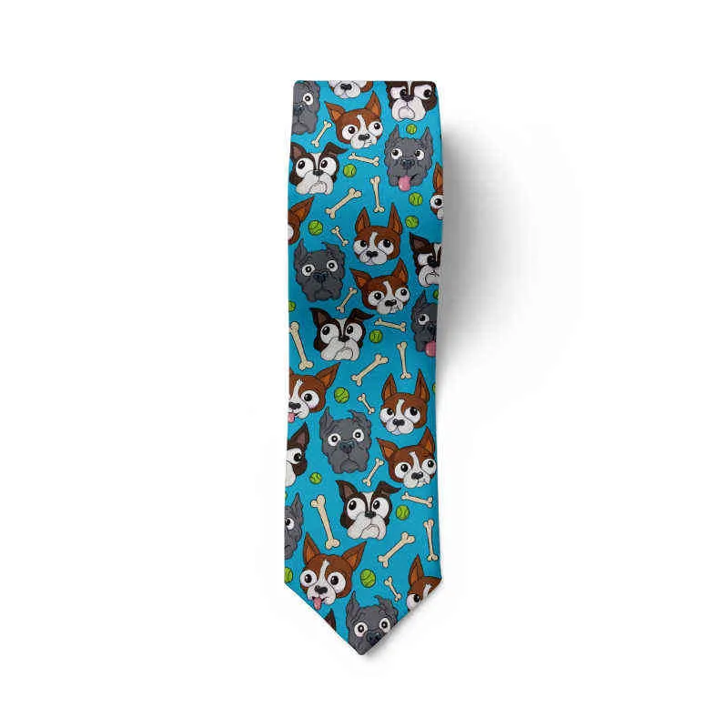 Yeni moda kafatası punk trend erkekler kravat yenilik 8cm ince gündelik köpek naylon erkek kravat partisi düğün parti aksesuarları kravat y1229