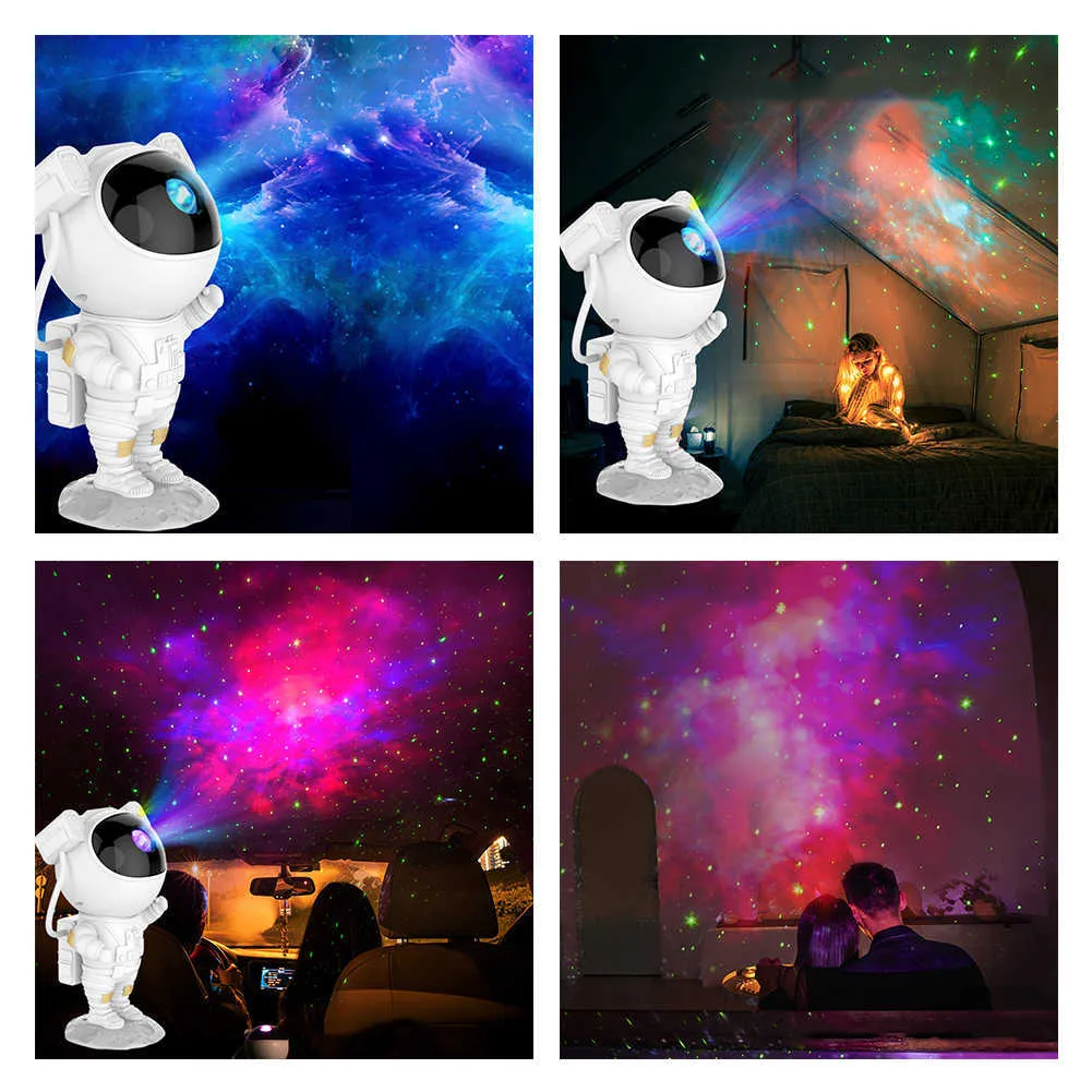 Ster Projector Lamp USB Astronaut Galaxy Sterrenhemel Projector Nachtverlichting Slaapkamer Tafellamp Astronaut sterrenhemel projector lam H0922