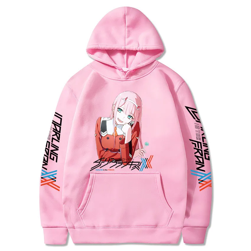 Darling in de Franxx Anime Harajuku Zero Twee bedrukte hoodies met lange mouwen voor mannen / vrouwen Y0319