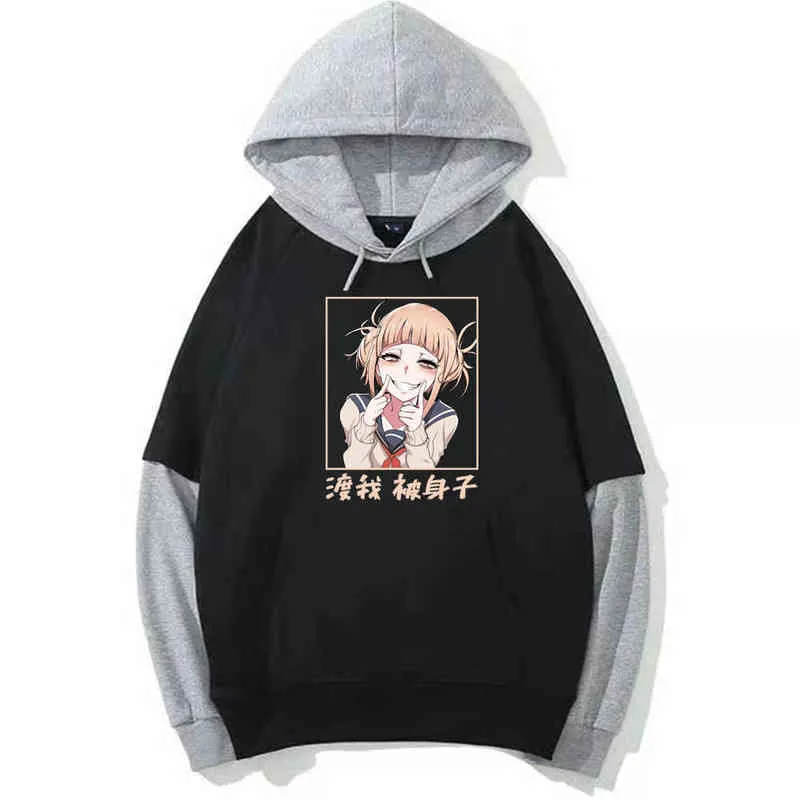 Japansk Anime Min Hero Academia Grafiska Tröjor Män Himiko Toga Pullover Sweatshirt Unisex Male H1227