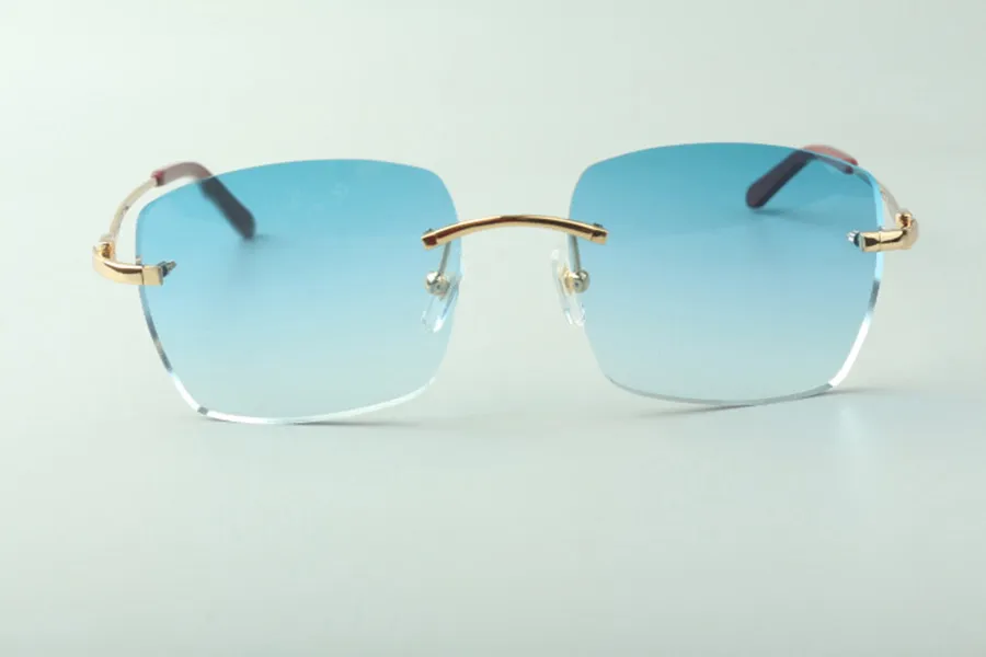 Todo 3524025 óculos de sol sem aro de metal óculos decorativos óculos de sol da moda masculina unissex design clássico moldura dourada224p
