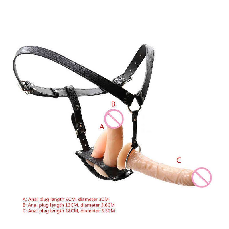 NXY Sm bondage Butt Plug Penis Anal Leather Chastity Belt Device Cock Cage Pants Bdsm Bondage Restraint Dildo Gay Sex Products Toys for Adults 1126