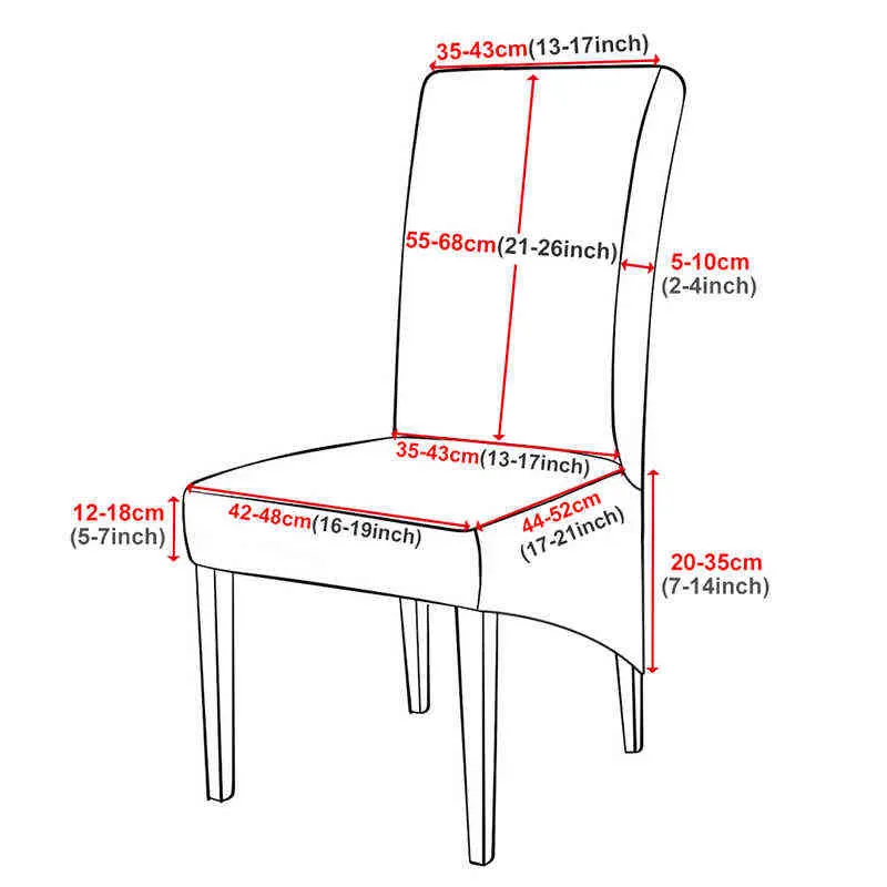 Meijuner 1/2/4 / 6 STKS XL Maat Stoel Covers Grote Lange Seat Cover King Back Wasable voor Home El Banquet 211116