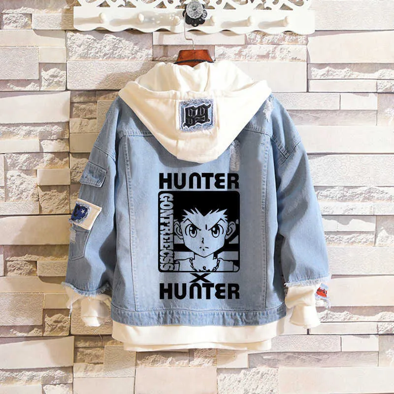 Killua Zoldyck джинсовая куртка аниме Hoodie Hunter X Hunter Hunda Hoodies Yoyo пот джинсы прохладный Killua Zolodik Figurine Unisex G0914